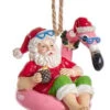Kurt Adler Beach Santa Sitting On A Flamingo Float Ornament 2 Kurt Adler Beach Santa Sitting On A Flamingo Float Ornament -Finest Christmas Decoration 010535A 28827.1627474216