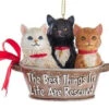 Kurt Adler Rescue Cats In Metal Tub Ornament -Finest Christmas Decoration 010603A 20443.1627653053