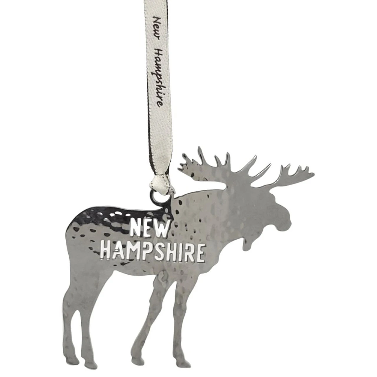 Silver New Hampshire Moose Ornament 3 Silver New Hampshire Moose Ornament
