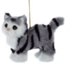 Kurt Adler Plush Grey Stripe Cat Ornament - The Christmas Loft