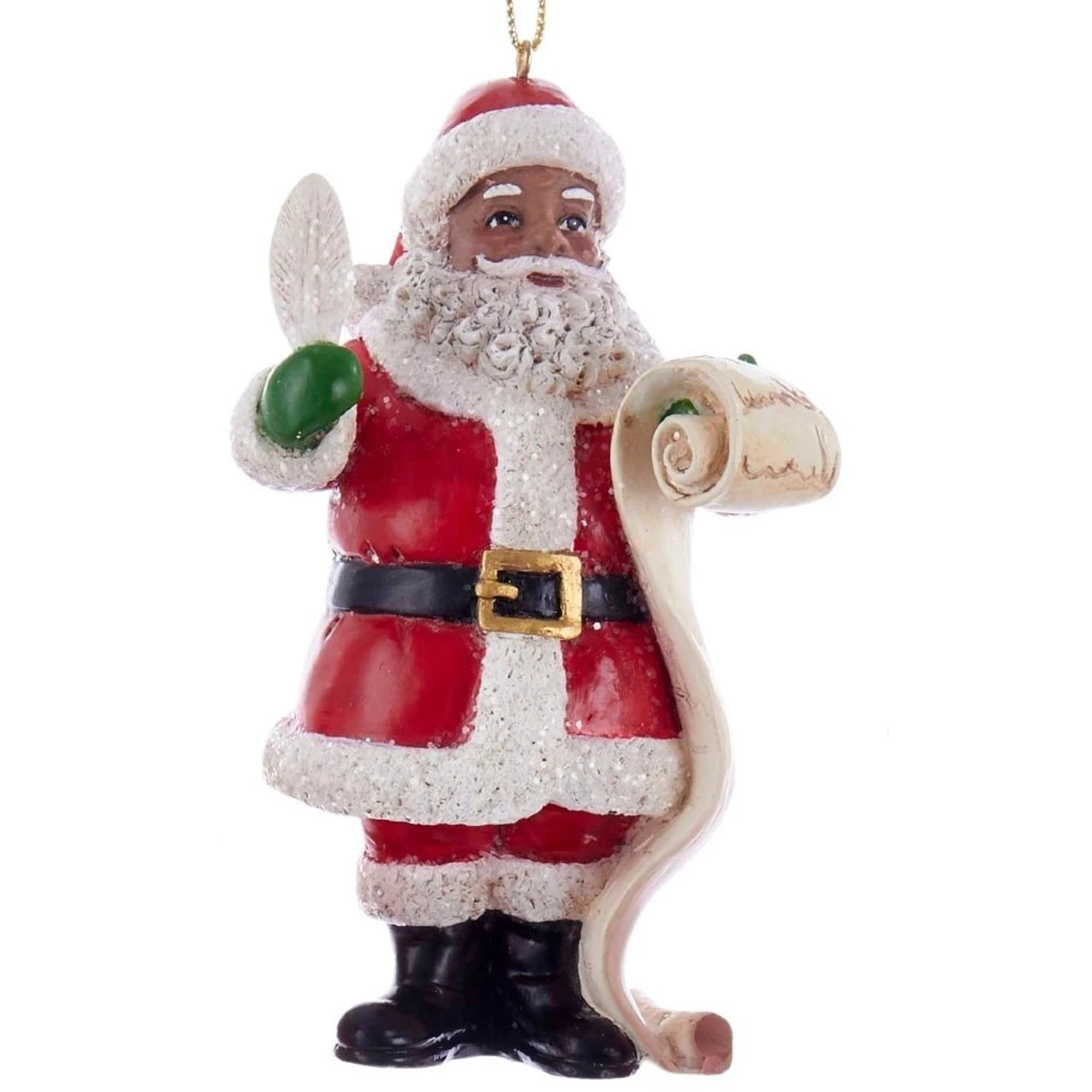 Kurt Adler Black Santa With List Ornament 3 Kurt Adler Black Santa With List Ornament