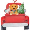 Kurt Adler Personalized Golden Retriever In Back Of Truck Ornament -Finest Christmas Decoration 019414 Personalized Golden Retriever In Back Of Truck Ornament 23172.1650385867