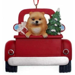 Kurt Adler Personalized Pomeranian In Back Of Truck Ornament