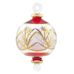 Egyptian Glass - Small Red And Gold Ornament