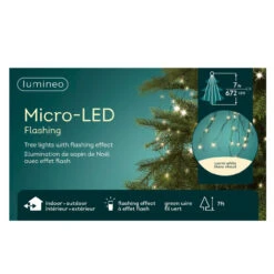 Lumineo 672 Micro-LED Warm White Flashing Lights Green Wire