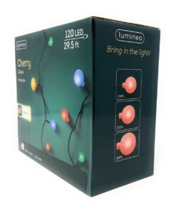 Lumineo 120 LED Multi Color Cherry Lights Black Wire 10 Lumineo 120 LED Multi Color Cherry Lights Black Wire -Finest Christmas Decoration 070314 48303.1668958990