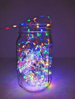 Lumineo 378 Micro LED Multi-Colored LED Lights Silver Wire -Finest Christmas Decoration 072831 in a jar 78557.1605049317