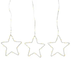 Lumineo Easy Loop System Warm White Micro Wire Silver Star Lights -Finest Christmas Decoration 073370 648 LED Warm White Silver Star Lights 20650.1667565916
