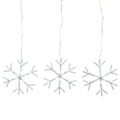 Lumineo 648 LED Cool White Silver Snowflake Lights -Finest Christmas Decoration 073372 648 LED Cool White Silver Snowflake Lights 06854.1667702681