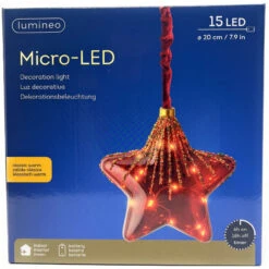 Lumineo Micro LED Red Glass Star