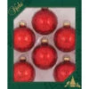 Set Of 6 Crimson Spangle Glass Ornaments -Finest Christmas Decoration 100614 Set of 6 Crimson Spangle Glass Ornaments 38456.1666643009