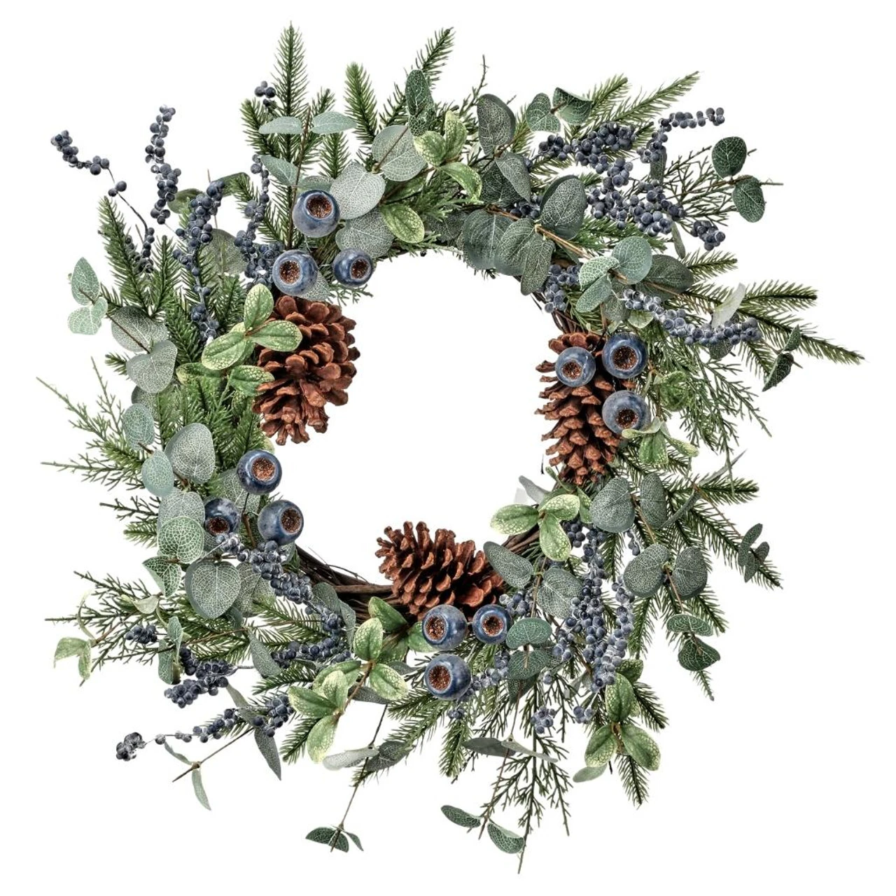 22" Blueberry Eucalyptus Cedar/Pine Wreath 3 22" Blueberry Eucalyptus Cedar/Pine Wreath