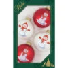 Set Of 4 Red Hat Snowman Glass Ornaments -Finest Christmas Decoration 102316 Set of 4 Red Hat Snowman Glass Ornaments 88095.1666704008