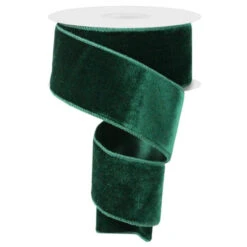 Deluxe Rich Deep Green Velvet Ribbon 10 Yards Long X 2.5 Inch Wide