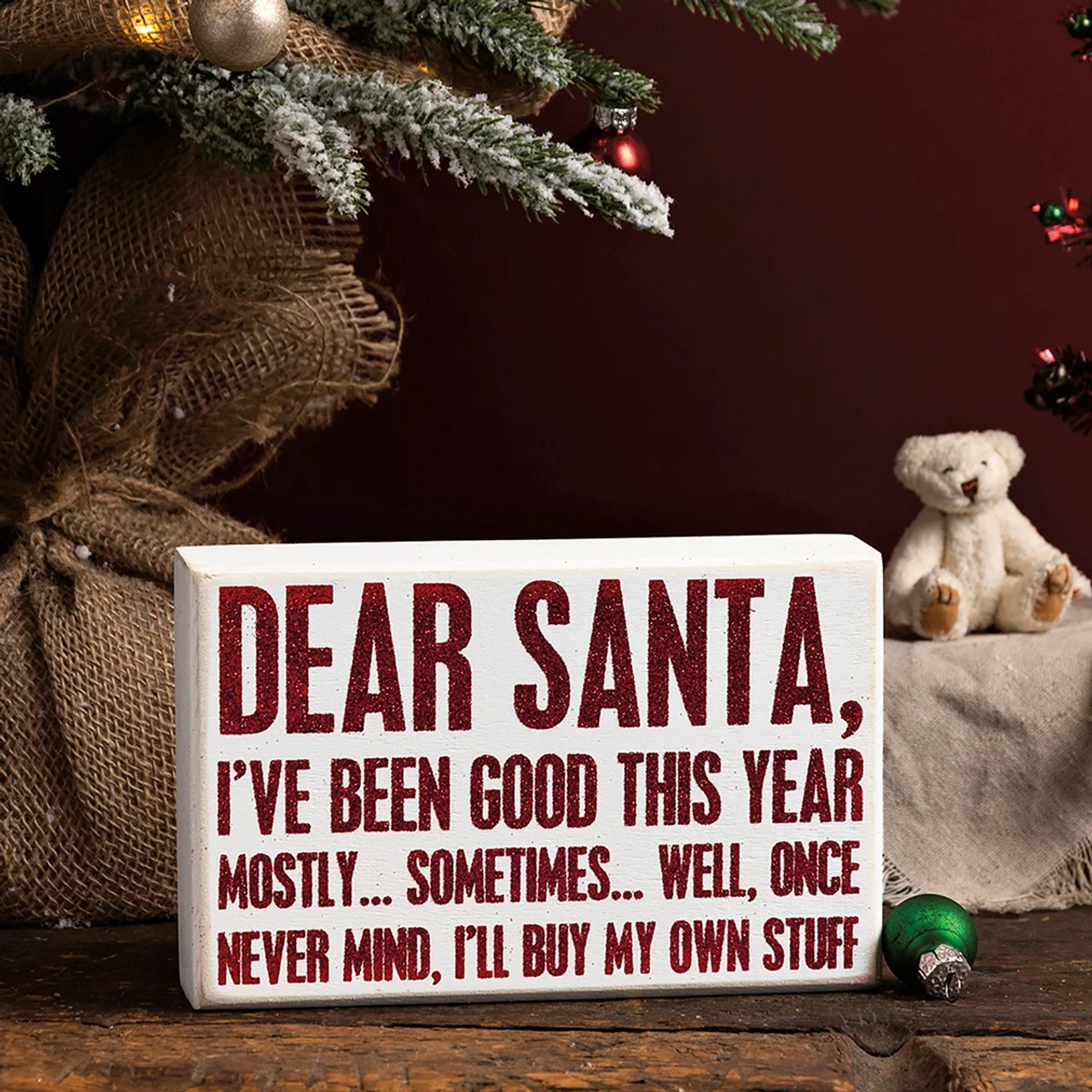 Box Sign - Santa Never Mind I'll Buy My Own Stuff 4 Box Sign - Santa Never Mind I'll Buy My Own Stuff - Image 2