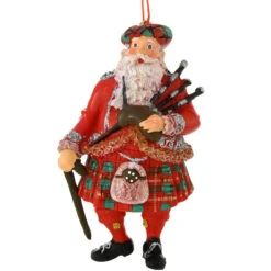 Scotish Santa Resin Ornament