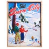 Vintage Retro Wall Ski Art Picture In Frame "Snow City " -Finest Christmas Decoration 1125 Untitled design 31701.1680283521