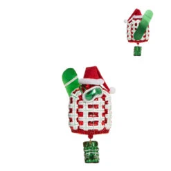 Red And White Jacket Snowboarding Ornament