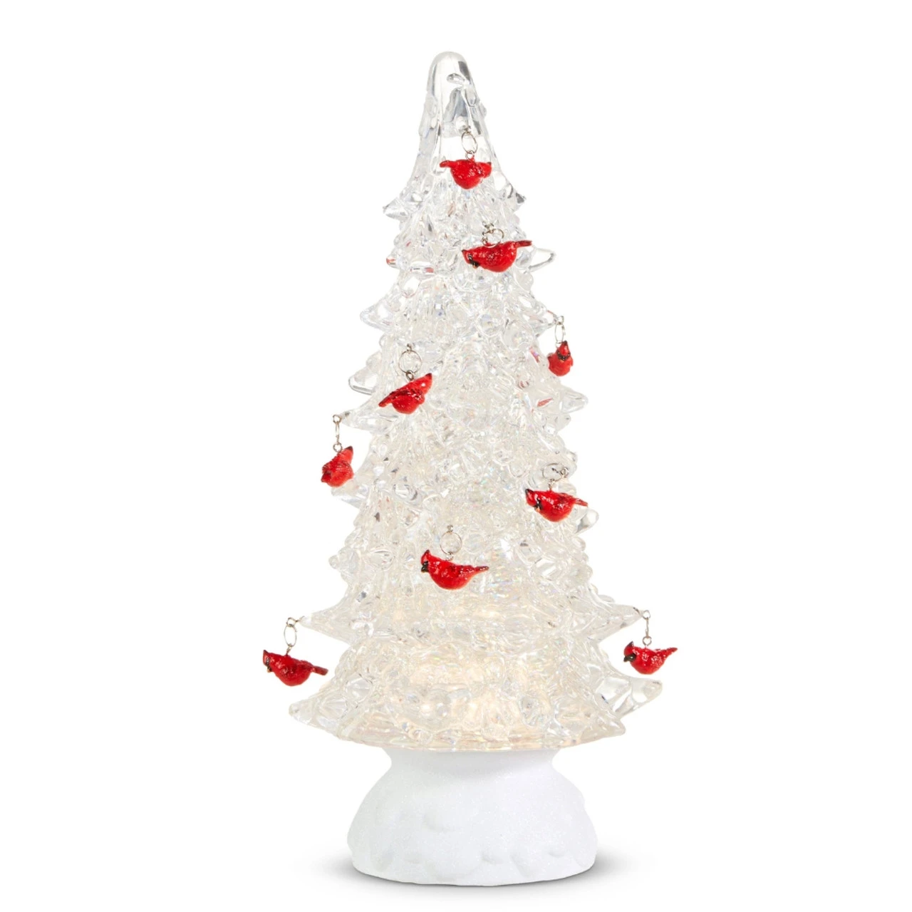 Lighted Swirling Glitter Tree Water Shimmer With Cardinals 3 Lighted Swirling Glitter Tree Water Shimmer With Cardinals