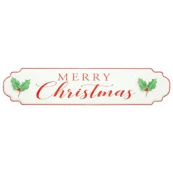 Holly Leaf Merry Christmas Sign