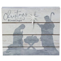 Holy Family Christmas Blessings Wood Sign