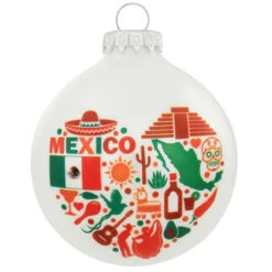 Mexican Icons Glass Ornament