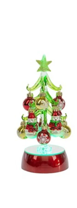 Green Lit Up Christmas Tree With Ornament