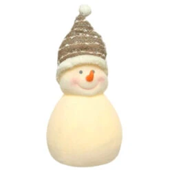 Small LED Flocked Snowman