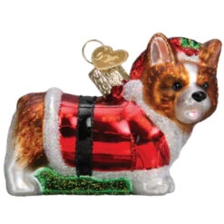 Old World Christmas - Holly Hat Corgi Puppy Ornament