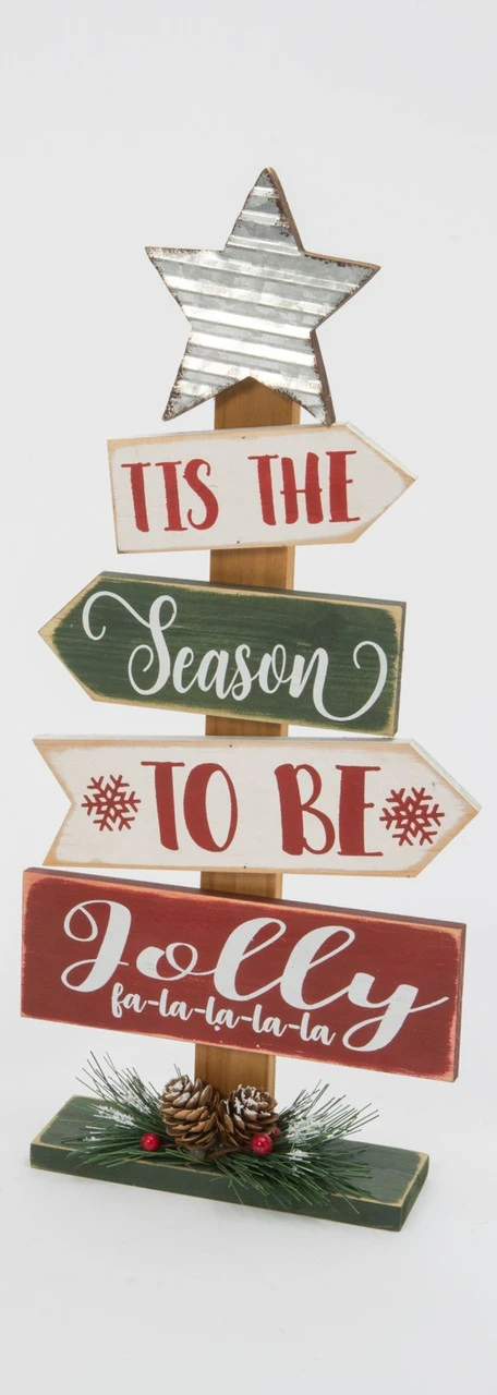 Tis The Season To Be Jolly Wood Tree Sign 3 Tis The Season To Be Jolly Wood Tree Sign