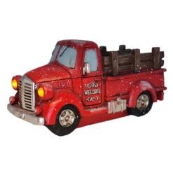Musical Lit Snowy Red Pick Up Truck -Finest Christmas Decoration 125620 Musical Lit Snowy Red Pick Up Truck Lit 17807.1668617227