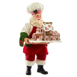 Kurt Adler Fabriché Chef Santa With Gingerbread Train