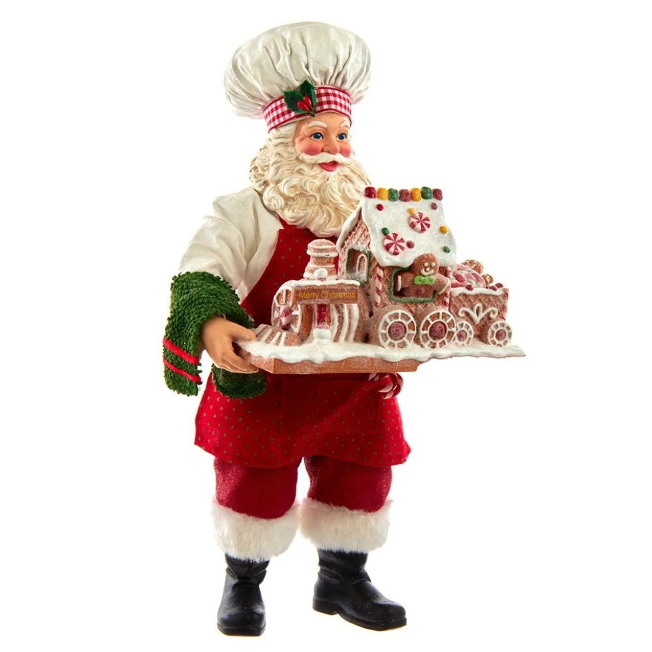 Kurt Adler Fabriché Chef Santa With Gingerbread Train 3 Kurt Adler Fabriché Chef Santa With Gingerbread Train