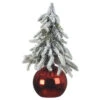 Mini Snowy Tree On Red Bauble -Finest Christmas Decoration 128673 Mini Snowy Tree On Red bauble 59474.1664562229