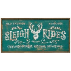 Sleigh Rides Hanging Wood Sign