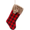 Buffalo Plaid Stocking With Brown Fur Trim -Finest Christmas Decoration 138350A Buffalo Plaid Stocking With Brown Fur Trim 81818.1668626219