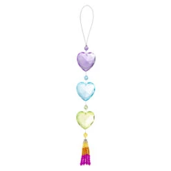 Light Purple Rainbow Heart Tassel Ornament