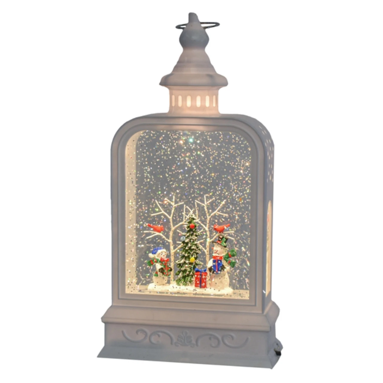 LED Light Up Shimmer Snowman Scene Lantern 3 LED Light Up Shimmer Snowman Scene Lantern