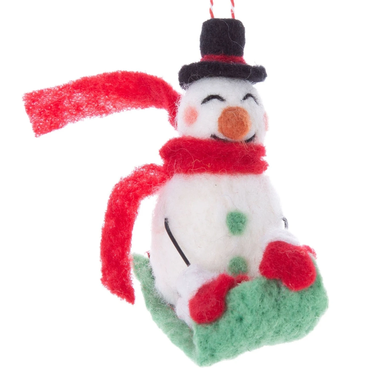 Snowman On A Toboggan Ornament 3 Snowman On A Toboggan Ornament