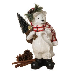 Polar Bear W/Sack Figurine