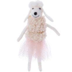 Felt Poodle In Pink Attire Ornament