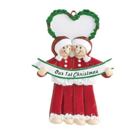 Personalized Male Couple Christmas Ornament