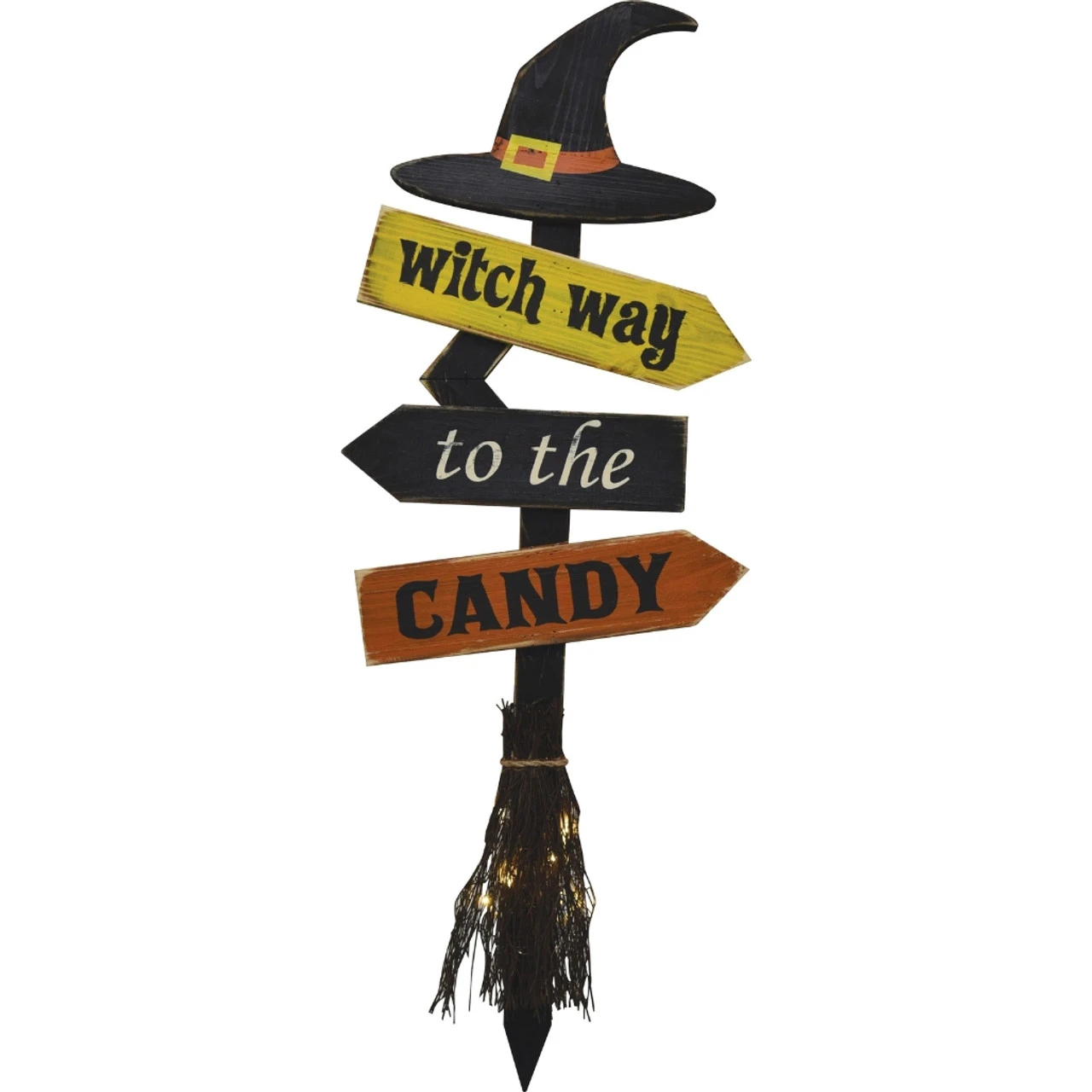 Witch Way To Candy Broom Garden Stake Halloween Decor 3 Witch Way To Candy Broom Garden Stake Halloween Decor