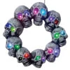 Glowing Skull Wreath With Eerie Illuminated Eyes