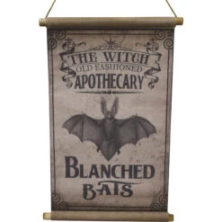 Vintage Halloween Canvas Blanched Bats Design
