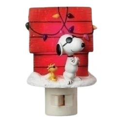 4.25" Snoopy Joe Cool Night Light Christmas Doghouse Night Light