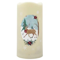 LED Winter Deer Candle