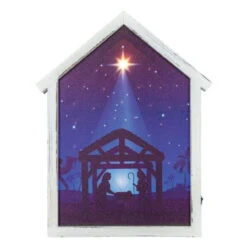 Night Miracle In The Manger LED Canvas