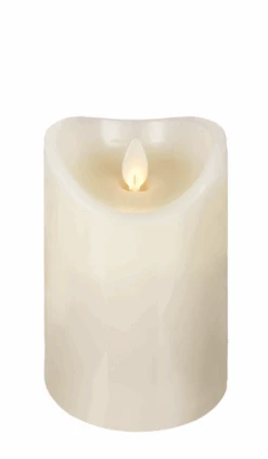 Ivory LED Wax Pillar Candle, 5"