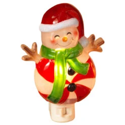 Peppermint Snowman Night Light